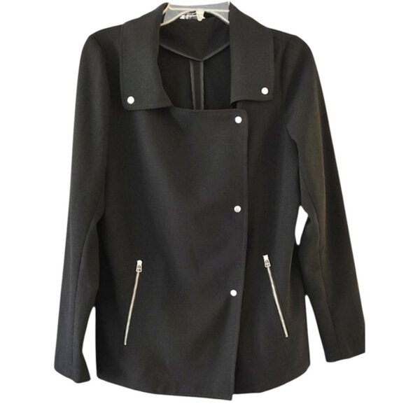 REITMANS Black Snap Button Military Style Jacket Size Large - Picture 1 of 10